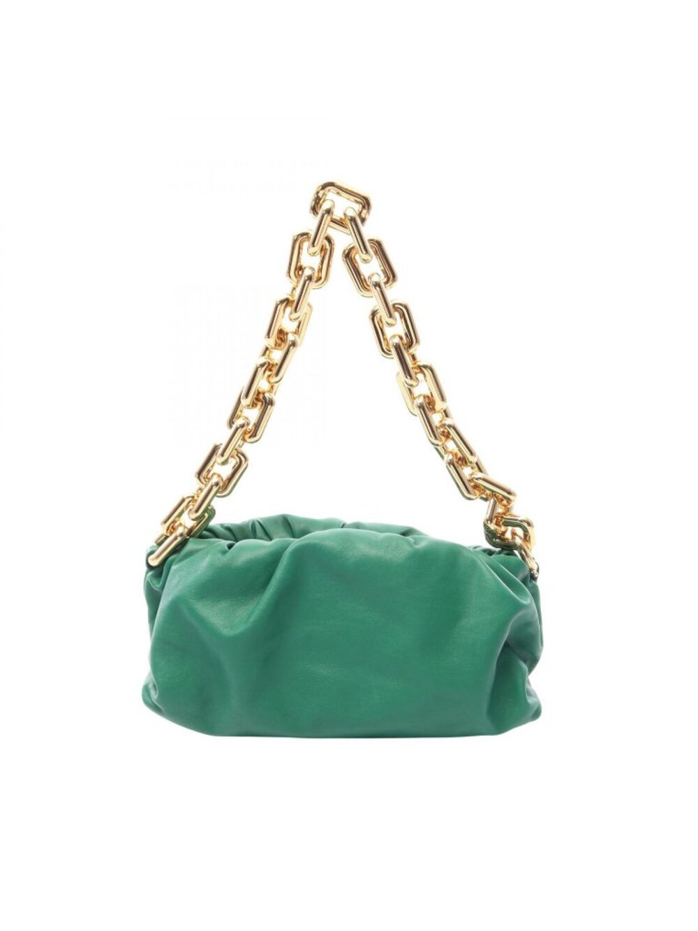 Bottega Veneta Shoulder Bag the Chain Pouch Green Leather